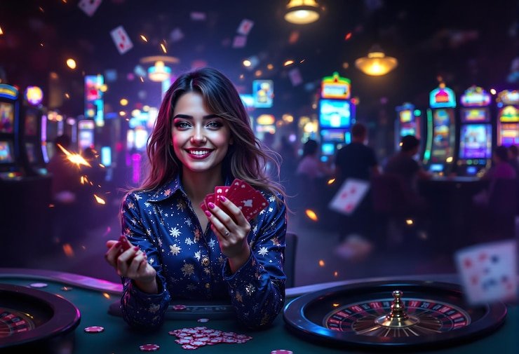 Mobile phone displaying live roulette wheel during spin